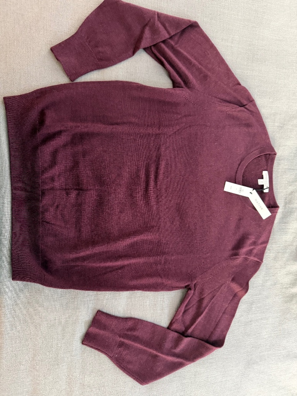 Banana Republic NATIVA Merino Crew-Neck Sweater Medium Burgundy Red NWT